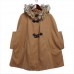 Women Fur Horn Button Bow Hooded Coat Shawl Cape Warm Jacket Coat