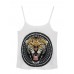 Tiger Head Geometric Pattern Print Chiffon Halter Strap Camisole