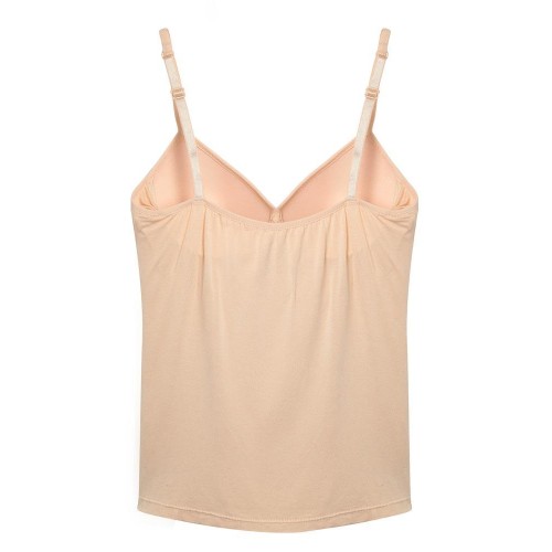 Women Solid Color Hollow Out Bra Vest Cotton V-Neck Tank Tops