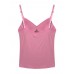 Women Solid Color Hollow Out Bra Vest Cotton V-Neck Tank Tops