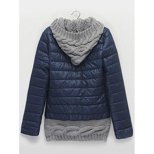 Women Winter Fur Collar Down Cotton Hooded Thick Jacket Coat