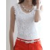 Elegant Women Floral Crochet Lace Sleeveless Tank Tops