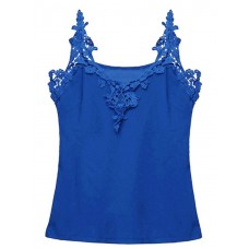 Sexy Lace Strap Patchwork Tank Tops Women Chiffon V Neck Thin Vest