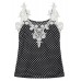 Sexy Lace Strap Patchwork Tank Tops Women Chiffon V Neck Thin Vest