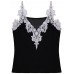 Sexy Lace Strap Patchwork Tank Tops Women Chiffon V Neck Thin Vest