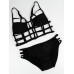 Triangle Cut Out Pants Bandage Strap String Bikini Swimsuit