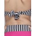 Sexy Swimsuit Halter Polka Dot Strap Spliced Padded Bikini Set