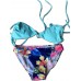 Bright Floral Printed Bandeau Tops Bikini Swimsuit