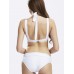 New Sexy Triangle Pure Color Bandage Strap Black White Swimsuit Bikini