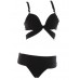 New Sexy Triangle Pure Color Bandage Strap Black White Swimsuit Bikini