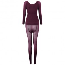 Women Thermostated Thin Thermal Seamless Body Shaping Long Underwear Set Sleepwear