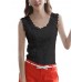 Casual Slim Lace Crochet Solid Color Sleeveless Women Vest Tank Top