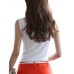 Casual Slim Lace Crochet Solid Color Sleeveless Women Vest Tank Top