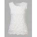 Casual Slim Lace Crochet Solid Color Sleeveless Women Vest Tank Top