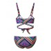 Women Geometric Pattern Bandage Push Up Padded Brazilian Bikini Sets Two-Piece Beachwear