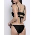 Women Sexy Spaghetti Strappy Lace-Up Pure Color Criss Cross Bandage Bikini Set Swimwear