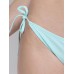 Women Sexy Spaghetti Strappy Lace-Up Pure Color Criss Cross Bandage Bikini Set Swimwear