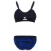 Sexy Stripe Bikini Front Small Key Hole Wireless Elastic Bikinis Sets