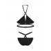 Sexy Pure Color Black Bandage Halter Strap Triangle Bikini Sets