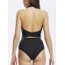 Sexy Halter Backless Criss Cross Vintage High-Waisted Two-Piece Bandage Retro Monokini Swimwear