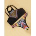 Neck Printed Geometry Retro Tankini Set Top Bathing Suit Swimwear