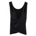 Casual Loose Sexy Black Cross Backless Tank Top For Women