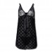 Women Plus Size V-neck Erotic See Through Strappy Lace Nightdress Babydoll