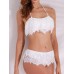 Women Sexy Ruffled Halter Push Up Lace Brazilian Bikini Set Low Waist Swimsuit