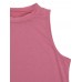 Sexy Women Crew Neck Sleeveless Split Long Vest Tank Top