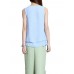 Elegant Women Lotus Ink Printing Fake Two-piece Cotton Linen Tank Top