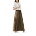 Women Loose Waistband Pure Color Cotton Linen Wide Leg Pants