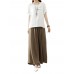 Women Loose Waistband Pure Color Cotton Linen Wide Leg Pants