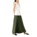 Women Loose Waistband Pure Color Cotton Linen Wide Leg Pants