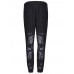 Sexy Women Elastic Waist Drawstring Flocking Patchwork Harem Pants