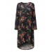 Women Retro Floral Printing Kaftan Long Sleeve Maxi Dress