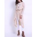 Casual Women Long Sleeve Pure Color Duster Jacket With Belt