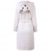 Women Men Comfy Hooded Bathrobe Thicken Coral Velvet Lovely Animals Robes