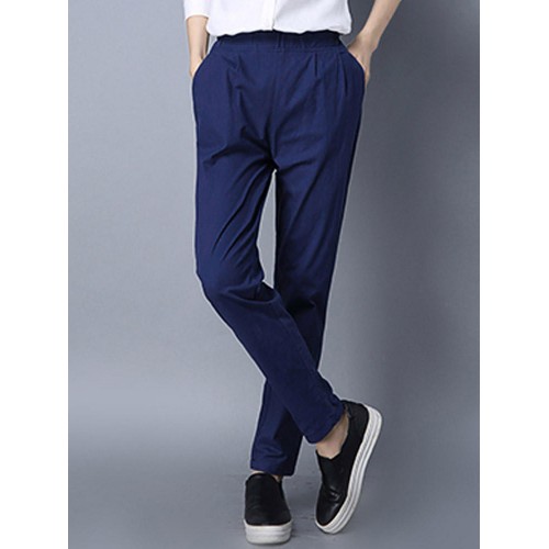 Casual Women Solid Leisure Slim Pencil Pants