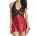 Sexy Halter Lace Imitation Silk Nightdress Backless Adult Cute Babydolls Sleepwear