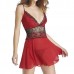 Sexy Deep V Lace Spaghetti Strap Nightdress Perspective Temptation Sleepwear