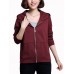 Casual Women Zip Pure Color Loose Jersey Jacket Coat Hoodie Sweatshirt