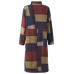 L-5XL Casual Women Loose Turtleneck  Color Block Dress