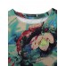 Casual S-5XL Women Loose Lotus Printing Dress