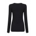 Sexy Women Long Sleeve O-neck Hole Stretch Pure Color T-shirts