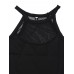 Casual Women Mesh Patchwork O-Neck Sleeveless Tank Tops