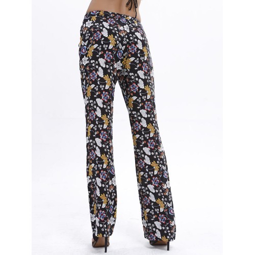 Boho Women Casual Print Elastic Waist Full Length Pants 6 Colors