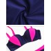 Sexy Patchwork Backless Wirelss Push Up Breathable Bikini Beachwear For Women