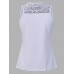 Milk Silk Women Sexy Sleeveless Square Neck Beaded Trim Tank Tops