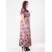 Sexy Floral Women Dress High Waist V-neck Vacation Maxi Dresses