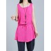 Casual Women Sleeveless Pure Color Summer Tank Tops